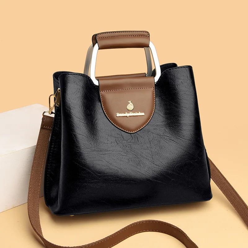 Soft Leather Luxury Handbags Women Bags Designer 3 Layers Shoulder Crossbody Sac Ladies Large Capacity Shopping Messenger Tote