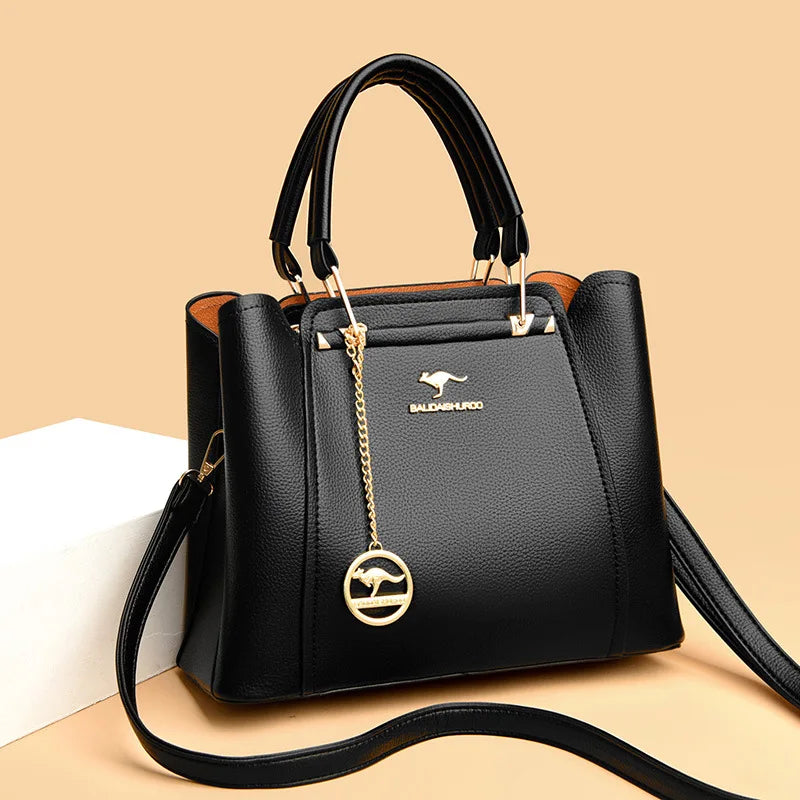 Soft Leather Luxury Handbags Women Bags Designer 3 Layers Shoulder Crossbody Sac Ladies Large Capacity Shopping Messenger Tote